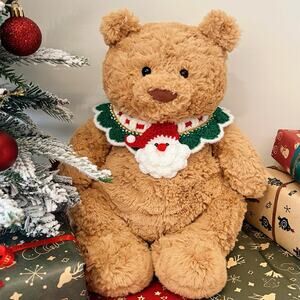 Christmas Crochet Bib Outfit for Plush Toys – Medium/Large Size (MXM-B26)